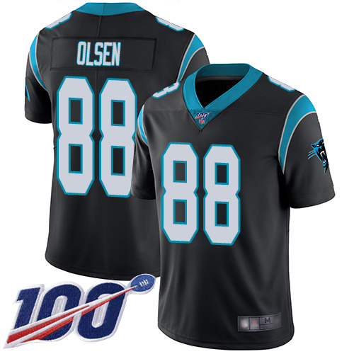 Carolina Panthers Limited Black Youth Greg Olsen Home Jersey NFL Football #88 100th Season Vapor Untouchable